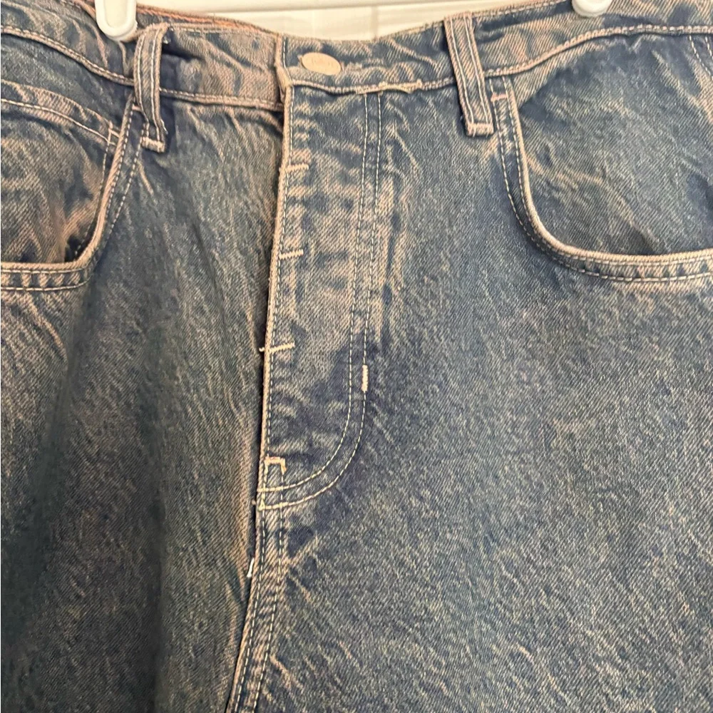 Free People Barrel Relaxed Dark Wash Denim Jeans - Picture 5 of 9